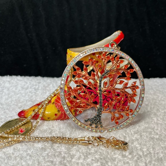 🌳🖤stunning tree of life in Autum colors BETSEY necklace - Picture 7 of 11